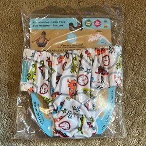 Charlie banana reusable easy snaps swim diaper racecar x-large